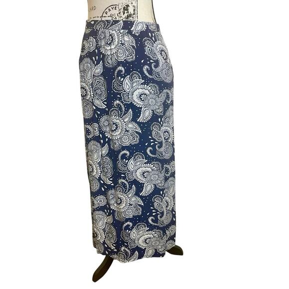 BODEN MAXI SKIRT JULLIETTE PLEATED BLUE WHITE PAISLEY SZ 4 COTTON SOPHISTICATED - Picture 7 of 16